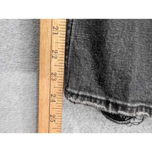 Abercrombie Fitch Jeans Womens Size 28 Black Ankle Straight High Rise Distressed - Picture 9 of 15